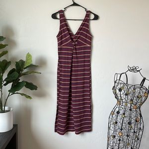 VELVET TORCH LOS ANGELES Striped Midi Dress Size L
